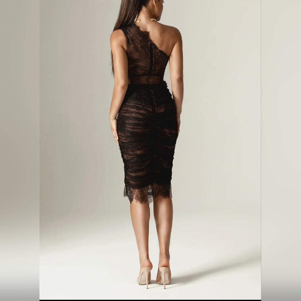 New Alieva Fatima Ruched Midi Dress Sizs XS - Picture 3 of 12